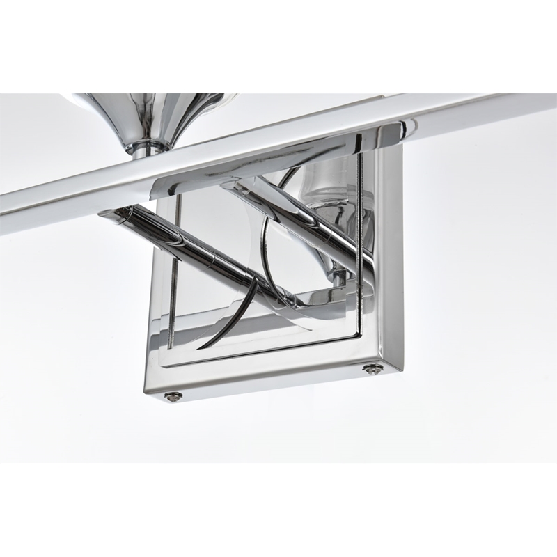 Living District Harris 3-Light Iron & Glass Bath Sconce in Chrome/Clear