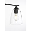 Living District Harris 4-Light Iron & Glass Bath Sconce in Black/Clear