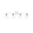 Living District Harris 4-Light Iron & Glass Bath Sconce in Chrome/Clear