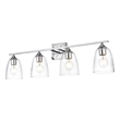 Living District Harris 4-Light Iron & Glass Bath Sconce in Chrome/Clear