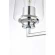 Living District Ronnie 3-Light Iron & Glass Bath Sconce in Chrome/Clear