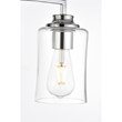 Living District Ronnie 3-Light Iron & Glass Bath Sconce in Chrome/Clear