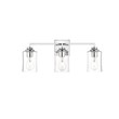 Living District Ronnie 3-Light Iron & Glass Bath Sconce in Chrome/Clear