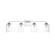 Living District Ronnie 4-Light Iron & Glass Bath Sconce in Chrome/Clear