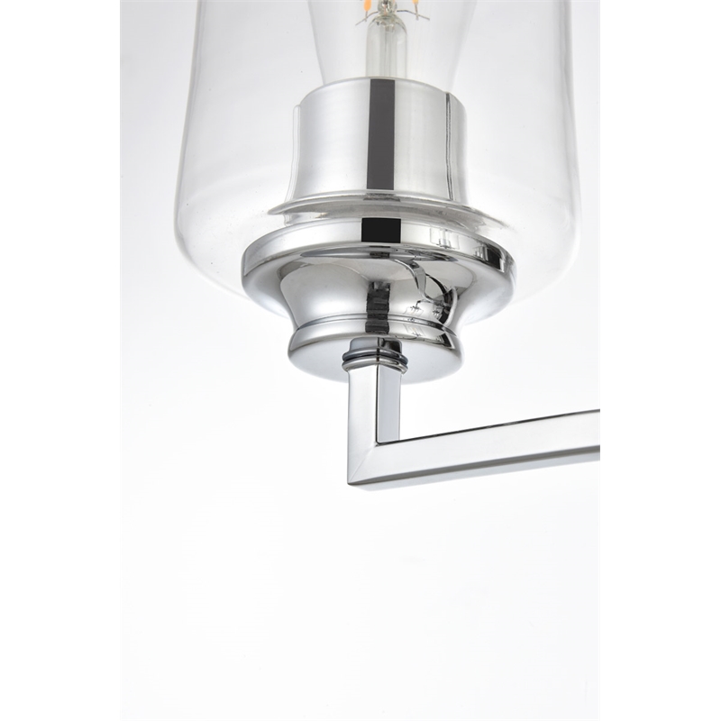 Living District Ronnie 4-Light Iron & Glass Bath Sconce in Chrome/Clear