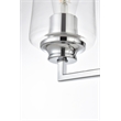 Living District Ronnie 4-Light Iron & Glass Bath Sconce in Chrome/Clear