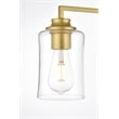 Living District Ronnie 4-Light Iron & Glass Bath Sconce in Brass/Clear
