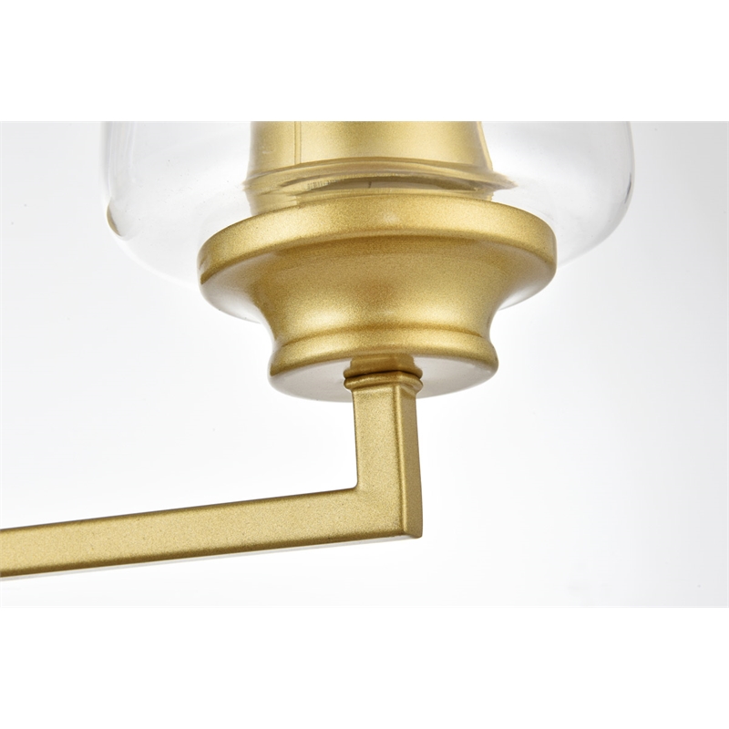 Living District Ronnie 4-Light Iron & Glass Bath Sconce in Brass/Clear