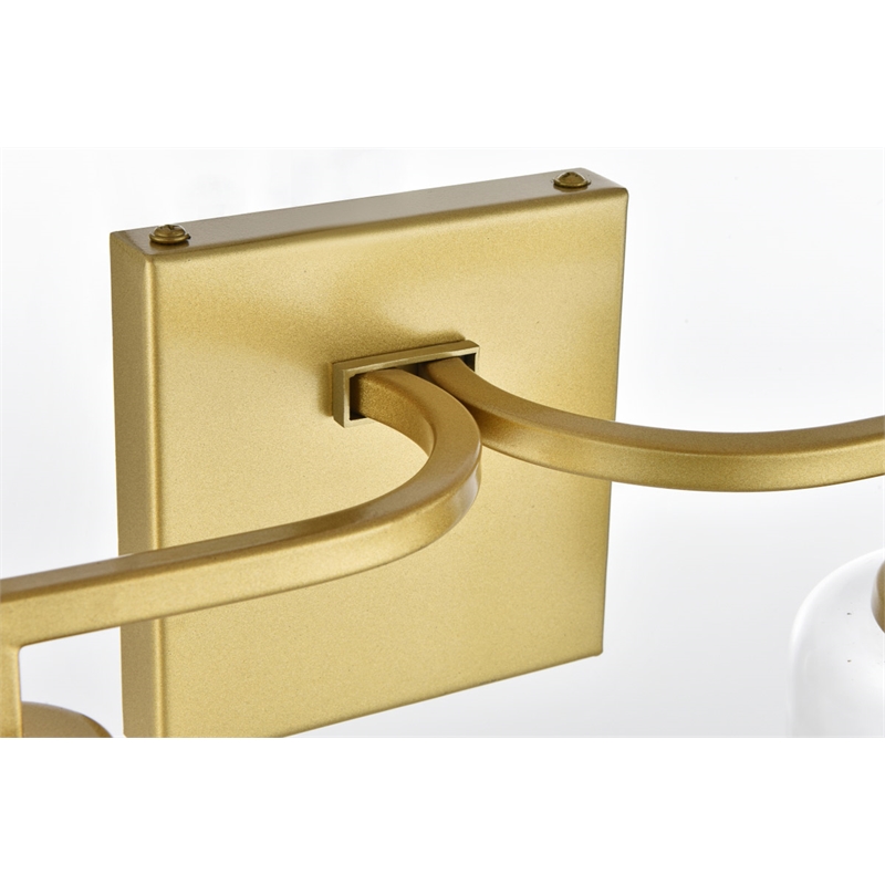 Living District Ronnie 4-Light Iron & Glass Bath Sconce in Brass/Clear