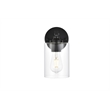 Living District Mayson 1-Light Iron & Glass Bath Sconce in Black/Clear