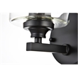 Living District Mayson 1-Light Iron & Glass Bath Sconce in Black/Clear