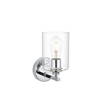 Living District Mayson 1-Light Iron & Glass Bath Sconce in Chrome/Clear