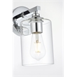Living District Mayson 1-Light Iron & Glass Bath Sconce in Chrome/Clear