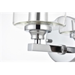 Living District Mayson 1-Light Iron & Glass Bath Sconce in Chrome/Clear
