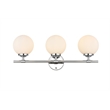 Living District Ansley 3-Light Iron & Glass Bath Sconce in Chrome/Frosted White