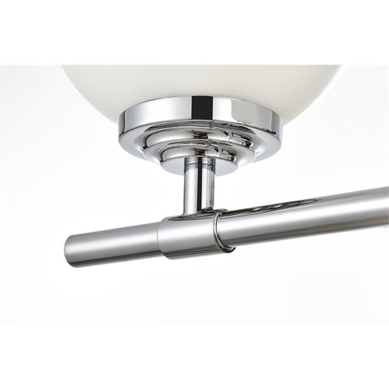 Living District Ansley 3-Light Iron & Glass Bath Sconce in Chrome/Frosted White