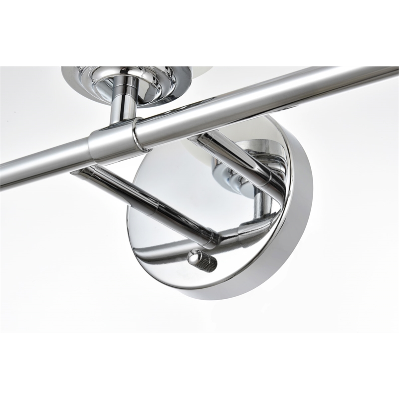 Living District Ansley 3-Light Iron & Glass Bath Sconce in Chrome/Frosted White