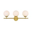 Living District Ansley 3-Light Iron & Glass Bath Sconce in Brass/Frosted White