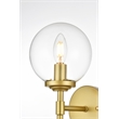 Living District Ingrid 1-Light Iron & Glass Bath Sconce in Brass and Clear