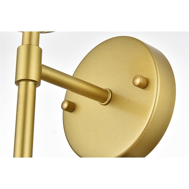 Living District Ingrid 1-Light Iron & Glass Bath Sconce in Brass and Clear