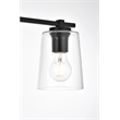 Living District Kacey 4-Light Iron & Glass Bath Sconce in Black/Clear