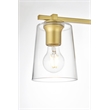 Living District Kacey 4-Light Iron & Glass Bath Sconce in Brass/Clear