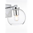 Living District Juelz 1-Light Iron & Glass Bath Sconce in Chrome/Clear
