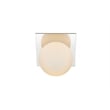 Living District Jillian 1-Light Iron & Glass Bath Sconce in Chrome/Frosted White