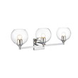 Living District Foster 3-Light Iron & Glass Bath Sconce in Chrome/Clear