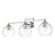 Living District Foster 3-Light Iron & Glass Bath Sconce in Chrome/Clear