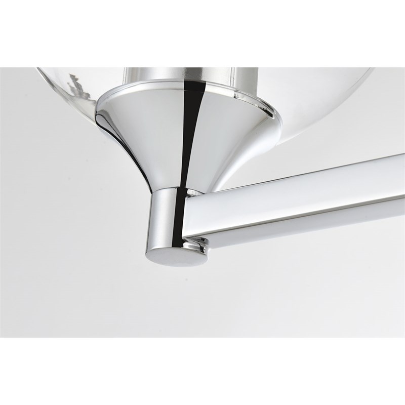 Living District Foster 3-Light Iron & Glass Bath Sconce in Chrome/Clear