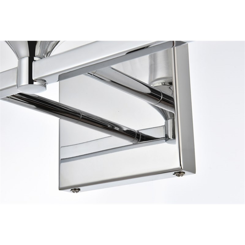 Living District Foster 3-Light Iron & Glass Bath Sconce in Chrome/Clear