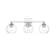 Living District Foster 3-Light Iron & Glass Bath Sconce in Chrome/Clear