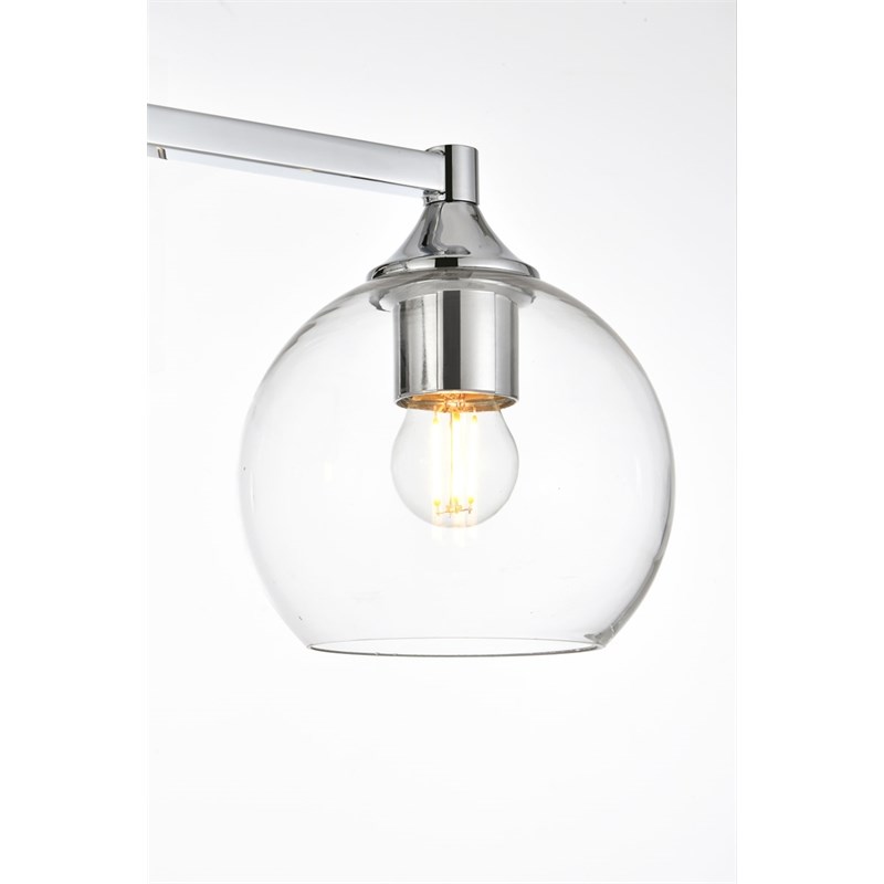 Living District Foster 3-Light Iron & Glass Bath Sconce in Chrome/Clear