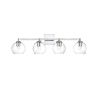 Living District Foster 4-Light Iron & Glass Bath Sconce in Chrome/Clear