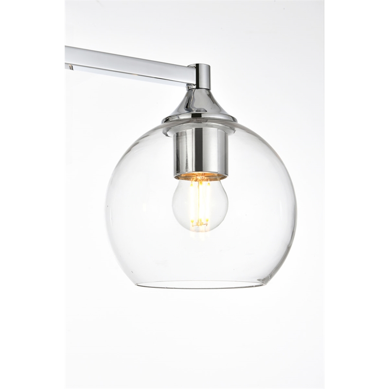 Living District Foster 4-Light Iron & Glass Bath Sconce in Chrome/Clear