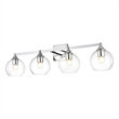 Living District Foster 4-Light Iron & Glass Bath Sconce in Chrome/Clear