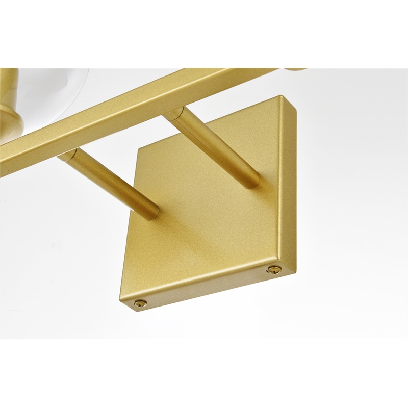 Living District Foster 4-Light Iron & Glass Bath Sconce in Brass/Clear