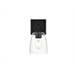 Living District Harris 1-Light Iron & Glass Bath Sconce in Black/Clear