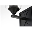 Living District Harris 1-Light Iron & Glass Bath Sconce in Black/Clear