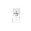 Living District Harris 1-Light Iron & Glass Bath Sconce in Chrome/Clear
