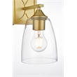 Living District Harris 1-Light Iron & Glass Bath Sconce in Brass/Clear
