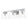 Living District Merrick 3-Light Iron & Glass Bath Sconce in Chrome/Clear