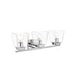 Living District Merrick 3-Light Iron & Glass Bath Sconce in Chrome/Clear
