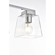 Living District Merrick 3-Light Iron & Glass Bath Sconce in Chrome/Clear
