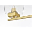 Living District Merrick 3-Light Iron & Glass Bath Sconce in Brass/Clear