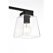 Living District Merrick 4-Light Iron & Glass Bath Sconce in Black/Clear