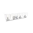 Living District Merrick 4-Light Iron & Glass Bath Sconce in Chrome/Clear