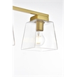 Living District Merrick 4-Light Iron & Glass Bath Sconce in Brass/Clear