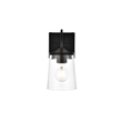 Living District Avani 1-Light Iron & Glass Bath Sconce in Black & Clear